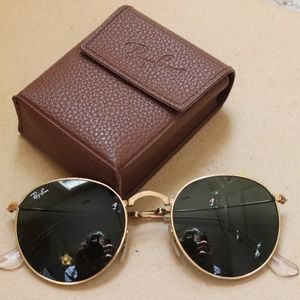 Ray Ban Round Metal FOLDING Gold